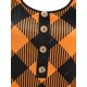 thumbnail image 3 of Camiseta de encaje de pestañas a cuadros Rosegal  Mangas largas de talla grande, 3 of 5