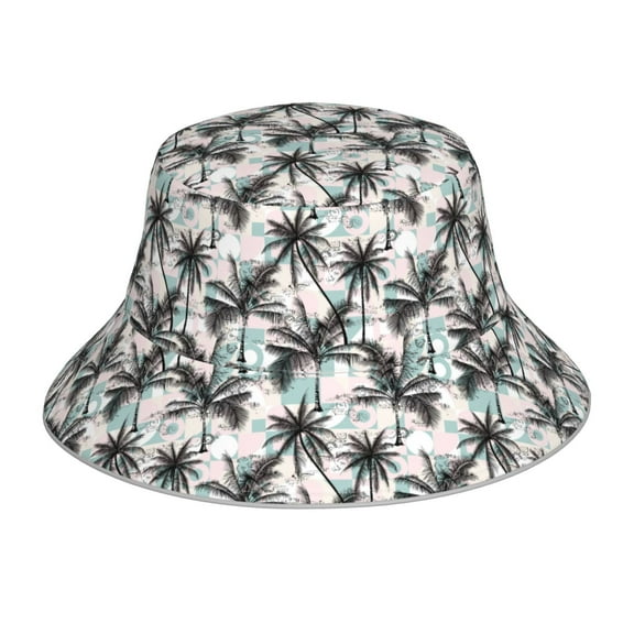 Balery Hawaii Palms Sun Hats for Men Women Bucket Hat UPF 50  Buckey Hat Boonie Hat Foldable UV Protection Hiking Beach Fishing Summer