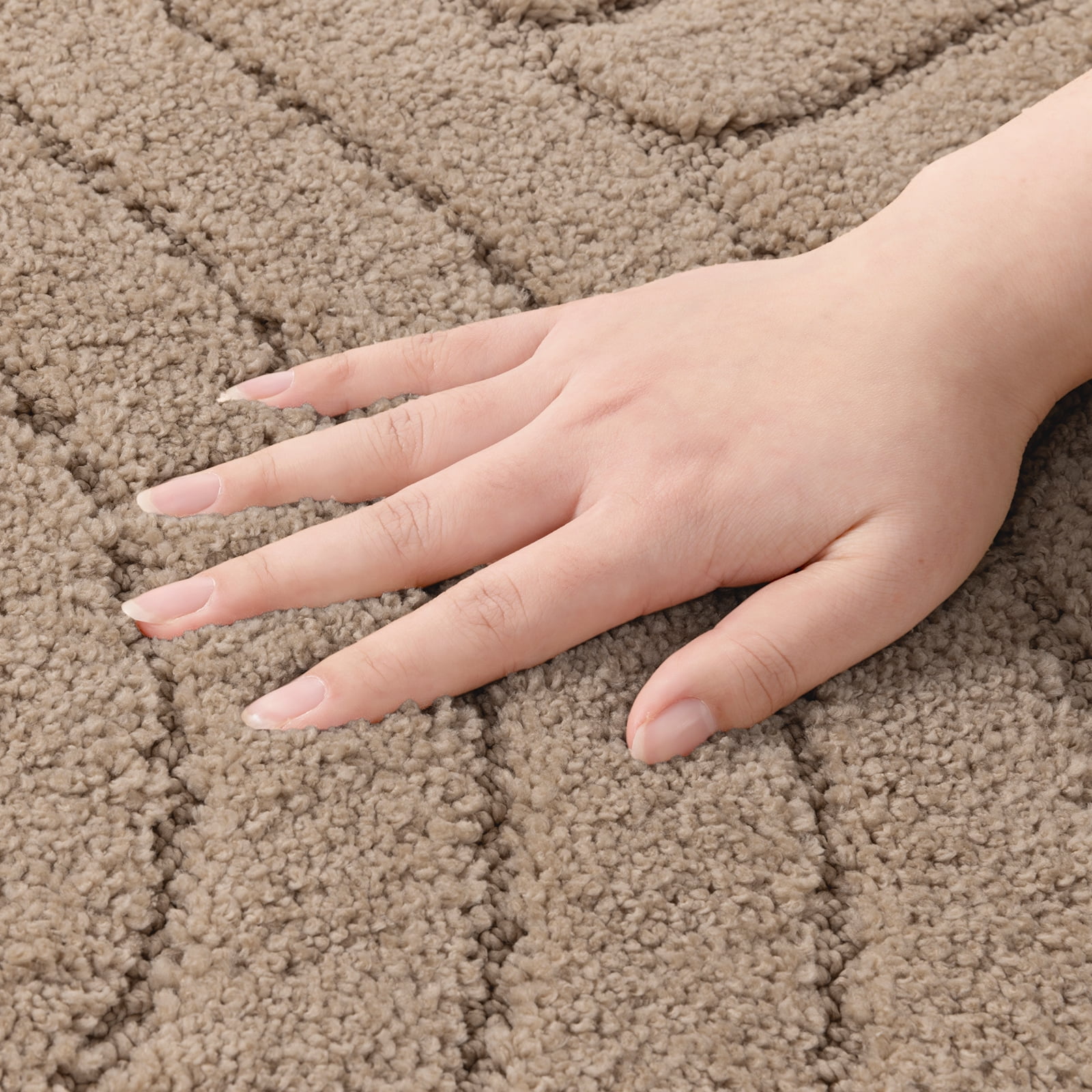 Ileading Bathroom Rugs Sets 4 Piece with Toilet Lid Cover, Non Slip Bathroom Mats Extra Soft Bath Rugs Absorbent Shaggy Rugs Perfect Plush Mats