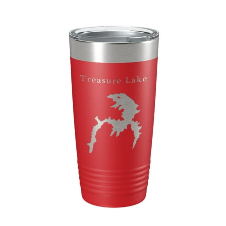 

Treasure Lake Map Tumbler Travel Mug Insulated Laser Engraved Coffee Cup Georgia 20 oz Red