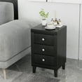 thumbnail image 4 of Costway Table de Chevet Table d'Appoint avec 3 Tiroirs pour Chambre Salon Noir, 4 of 10