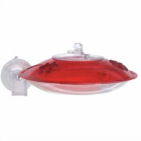 Droll Yankees WH3 Window Mount Hummer Feeder, 5.75" Dia, Red