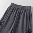 thumbnail image 7 of Bow Tie Wide Leg Pants for Womens Drawstring Elastic Waist Sweatpants Baggy Relaxed Fit Jogger Pants High Waisted Tummy Control Fleece Jogger Sweatpant with Pockets, 7 of 7