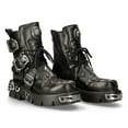 thumbnail image 2 of NEW ROCK 407-S1 Silver Cross BOOTS Black Leather Gothic Punk Biker Shoes 36, 2 of 9