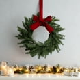 thumbnail image 4 of 11" Mini Artificial Pine Christmas Wreath Mini Cabinet Wreaths for Kitchen Christmas Wreaths with Red Ribbon Bow Farmhouse Wreath for Holiday Xmas Party Decorations, 4 of 8