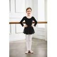 thumbnail image 3 of Arshiner Girls Ballet Leotards with Chiffon Dance Skirt Long Sleeve Crisscross Back Toddler Dance Outfit Combo, 3 of 7