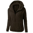 thumbnail image 2 of Zedker Fleece Jacket Women Sherpa Fuzzy Soft Warm Winter Jackets Zip Up Lightweight Comfort Causal Coats with Hood Pockets, 2 of 6