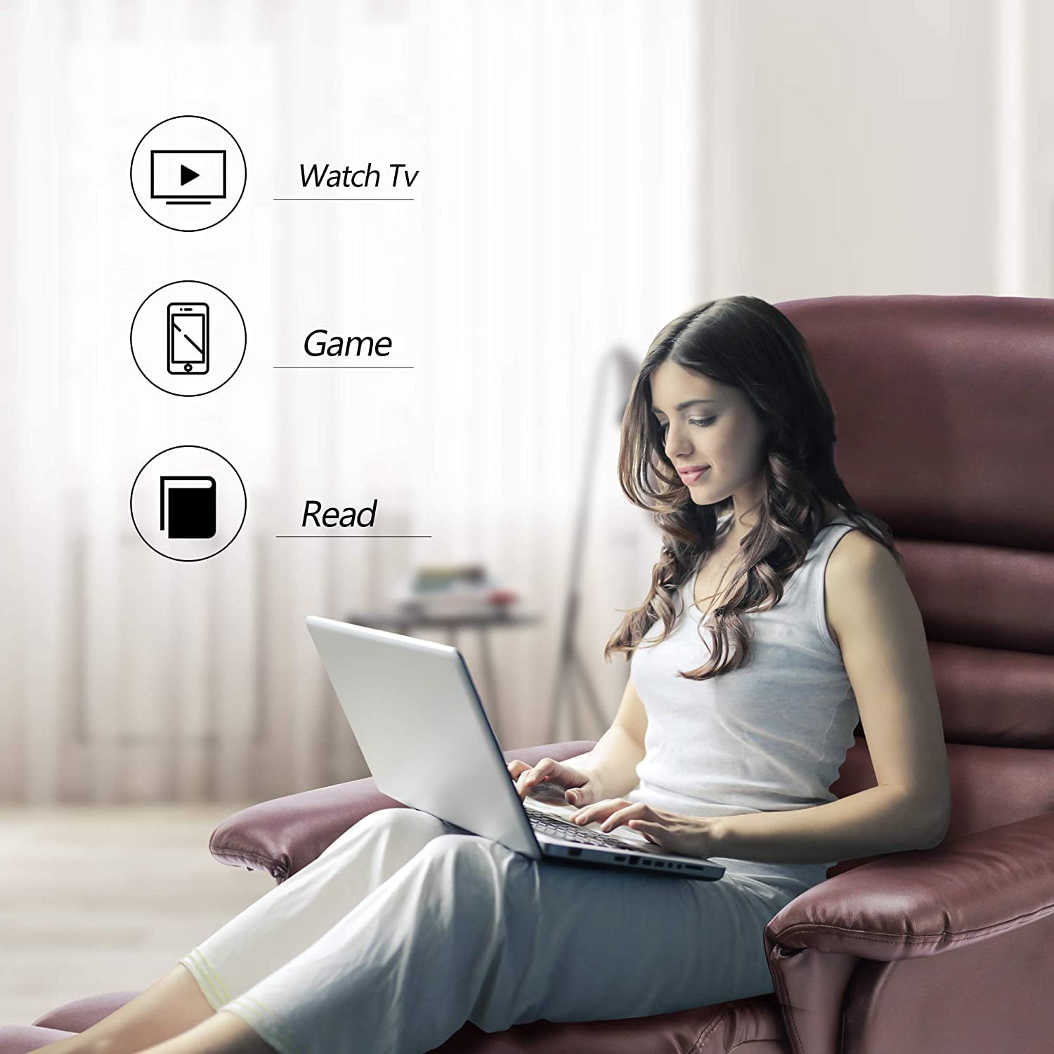 MCombo 360 Swivel Massage Recliner Chair with Ottoman for Living Room, Faux Leather, Dark Brown