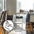 thumbnail image 2 of Folding Guitar Stand Heavy Duty Metal Holder for Acoustic Ukulele Portable Compact Storage Rack Stable Support, 2 of 4