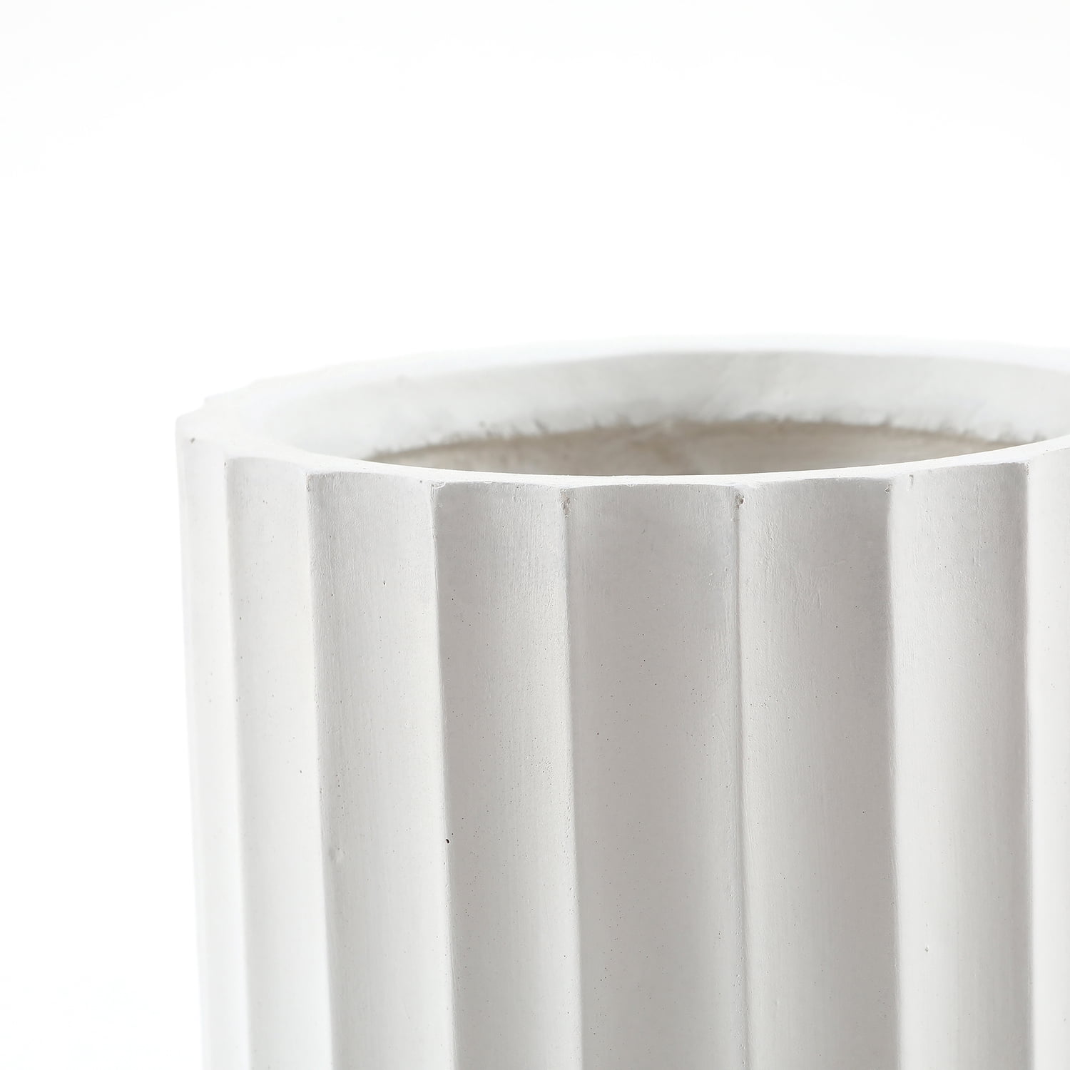 LuxenHome White 24-Inch Tall Round MgO Indoor/Outdoor Planter