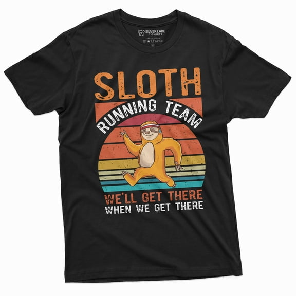 Sloth Running Team Funny Tee Shirt Running Runner Jogging Marathon Tee