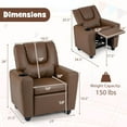thumbnail image 3 of Costway Kids Recliner with Cup Holder Adjustable Backrest & Footrest for Boys & Girls Brown, 3 of 10