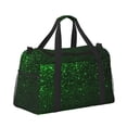 thumbnail image 2 of Xecao Green Sparkling Pattern ​Lightweight Crossbody Weekender Bag Mesh Side Pockets Padded Handles Sports Outdoor Gear Organizer, 2 of 7