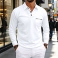 thumbnail image 6 of Hearthz Big and Tall Polo Shirts for Men Soft Breathable Moisture Wicking Long Sleeve Shirts for Men Plain Collared Mens Golf Polo with Pocket White L, 6 of 9