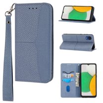 Feishell for Samsung Galaxy A03 Core Phone Case with Wrist Strap,for Women Men,Shockproof Protective Premium PU Leather Magnetic Closure Flip Kickstand Credit Card Slots Wallet Phone Case,Grey