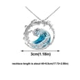 thumbnail image 5 of Ocean's Oath Silvery Copper Jewelry Set with Wave Design Necklace and Earrings for Daily Wear and Special Occasions, 5 of 6