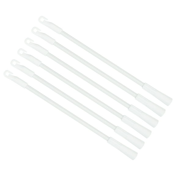 6 Pack 12" Blinds Wand Replacement, Aluminum Alloy Blinds Tilt Wand with Hook and Grip, Vertical Blinds Rod Stick for Window Curtain Opener Accessory, White
