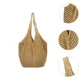 thumbnail image 6 of Sharprepublic Crochet Bag for Women Shoulder Bag Boho Tote Bag for Outdoor Shopping Street Khaki, 6 of 8