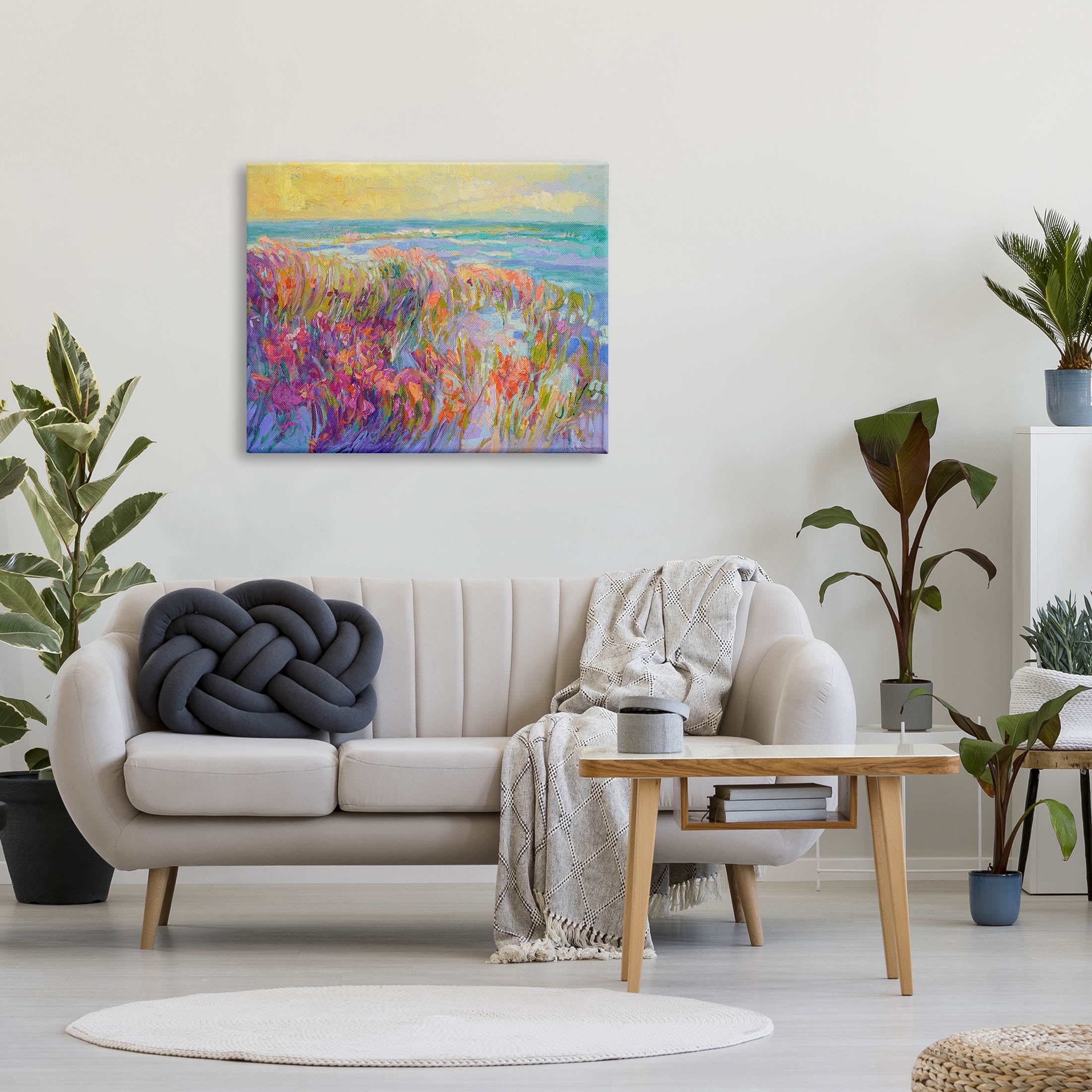 Stupell Industries Modern Seaside Flower Meadow Painting Gallery Wrapped Canvas Print Wall Art, Design by Dorothy Fagan