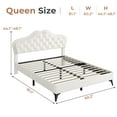 thumbnail image 2 of Afuhokles Queen Size Bed Frame with LED Lights, Upholstered Platform Bed, White, 2 of 6