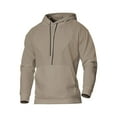 thumbnail image 2 of Hoodie Mens Shirts Hooded Drawstring Adjustable Shirt Fashion Casual Pullover Solid Color Splice Pockets Long Sleeve Hooded Sweatshirts Everyday,Streetwear,Outdoor Sports Clothing Shirts For Men, 2 of 4