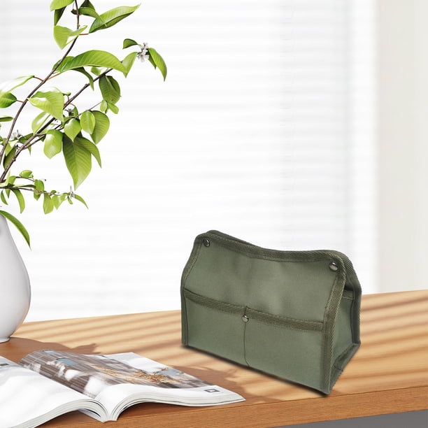 Caja de pañuelos para acampar al aire libre, caja de papel, bolsa de almacenamiento para pañuelos, para exteriores, regalo de inauguración de la casa, Verde