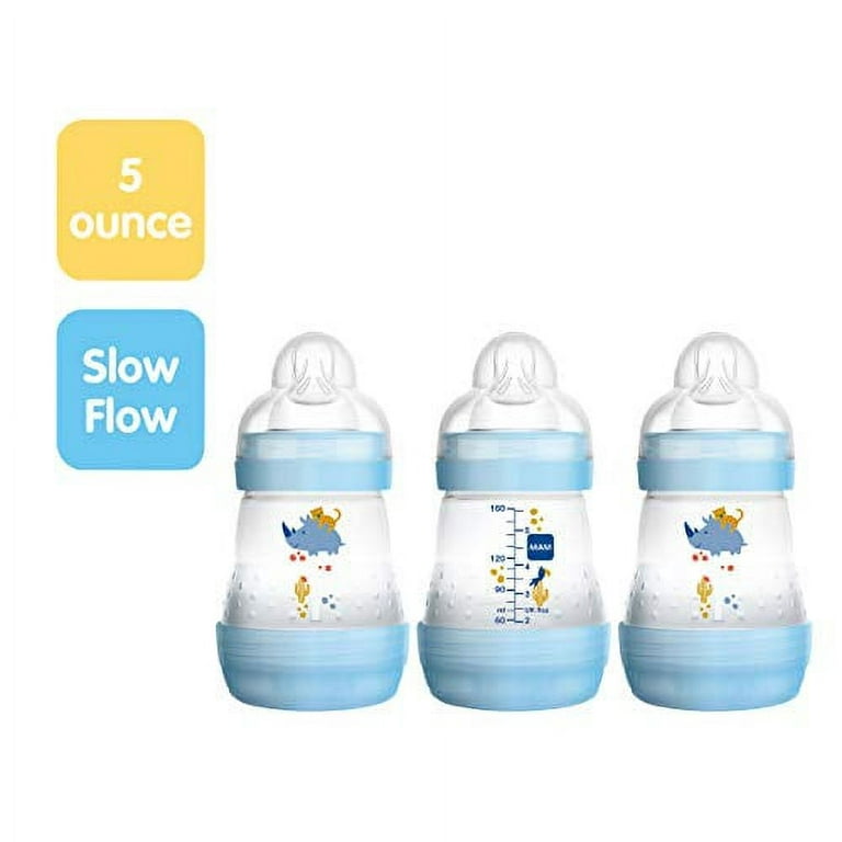 MAM Easy Start Matte Anti-Colic Baby Bottles, 5oz (2 Count), Slow Flow  Nipples, Baby Boy