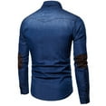 thumbnail image 4 of FAVIPT Men's Denim Shirt Long Sleeve Button Down Shirt Lapel Jean Shirt Worn Washed Denim Shirts with Chest Pockets 2025 Blue,XL, 4 of 4