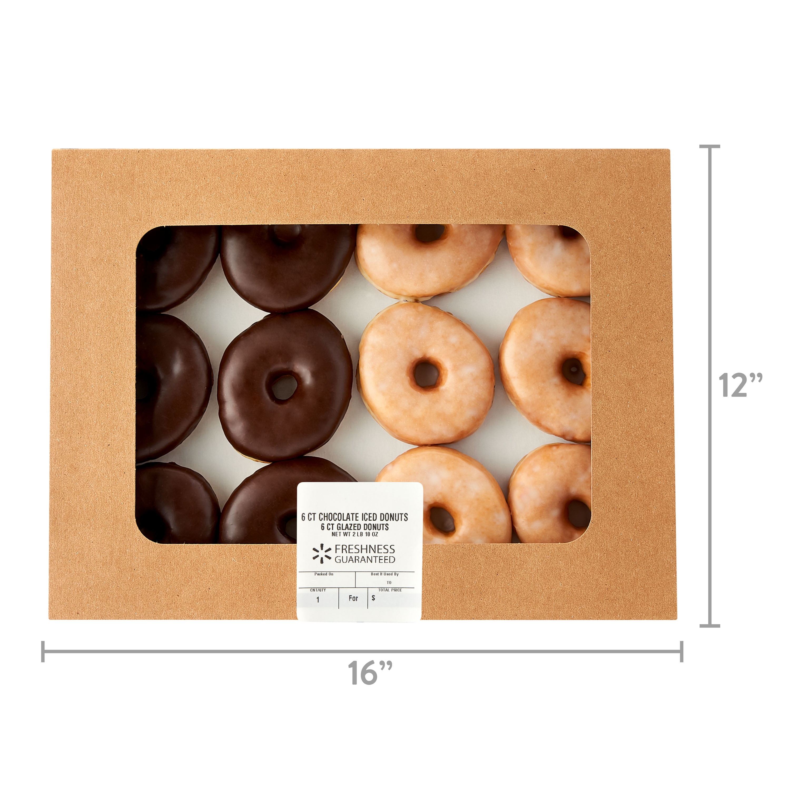 Freshness Guaranteed Regular Chocolate Iced and Glazed Donuts, 8 oz, 12 Count