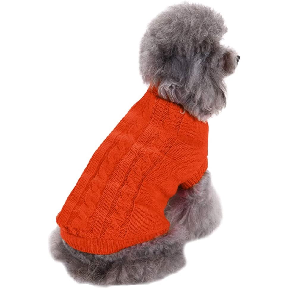 Jecikelon Small Dog Sweaters Knitted Pet Cat Sweater Warm Dog
