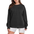 thumbnail image 2 of Xunlbb Pullover Sweaters for Women, Women Oversized Sweatshirt Crewneck Casual V Neck Long Sleeve Shirts Fleece Pullover Tops Fall Teens Preppy Clothes S-2XL Gifts for Her, 2 of 9