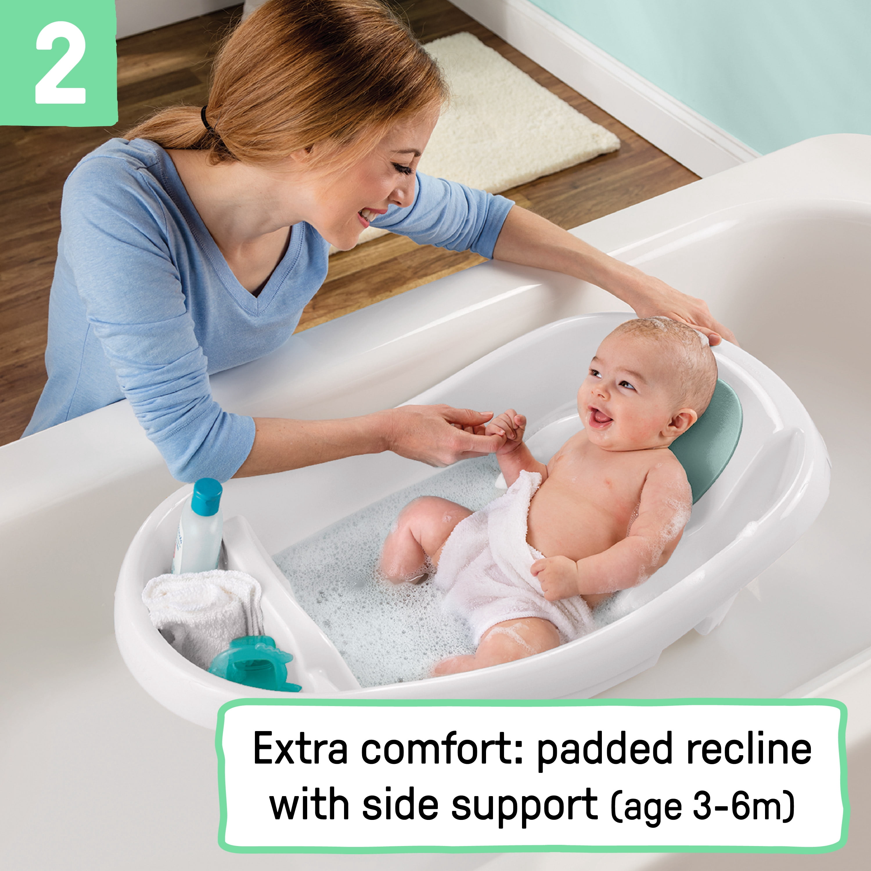 Ingenuity Comfy Clean Deluxe Newborn to Toddler Tub