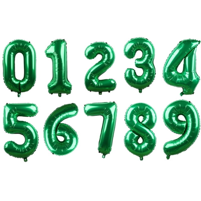 Lámina de números de 16/32 pulgadas para decoración de fiesta de cumpleaños de niños, suministros digitales para Baby Shower, color rosa, dorado, verde, plateado