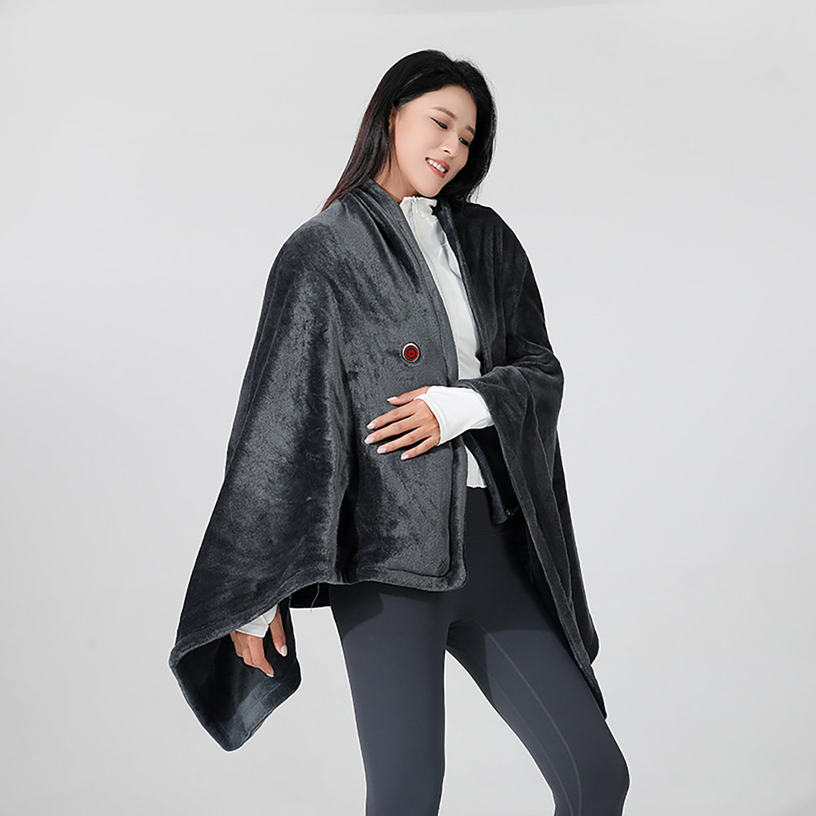 Wearable Heated Blanket Electric Throw Blanket Heated Shawl For Women Men Zip Up Heating Jacket Home Heated Body Warmer USB Coats Heated Scarf (86CM)