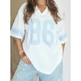 thumbnail image 4 of Rdhnmea Women’s Oversized Jersey Tops Half Sleeve V Neck Loose T-Shirts, 4 of 9
