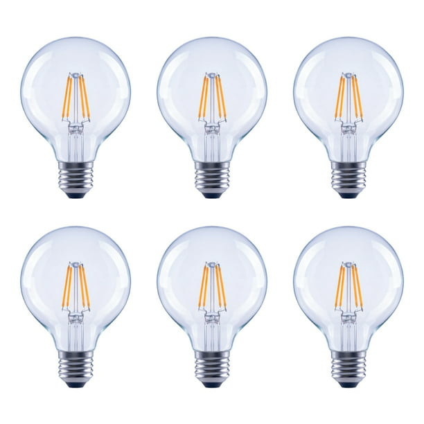 60 Watt Equivalent G25 Globe Clear, Clear Vs Frosted Light Bulbs For Vanity