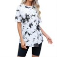 thumbnail image 1 of Camiseta SOLY HUX para mujer, teñida anudada, manga corta, cuello redondo, 1 of 5