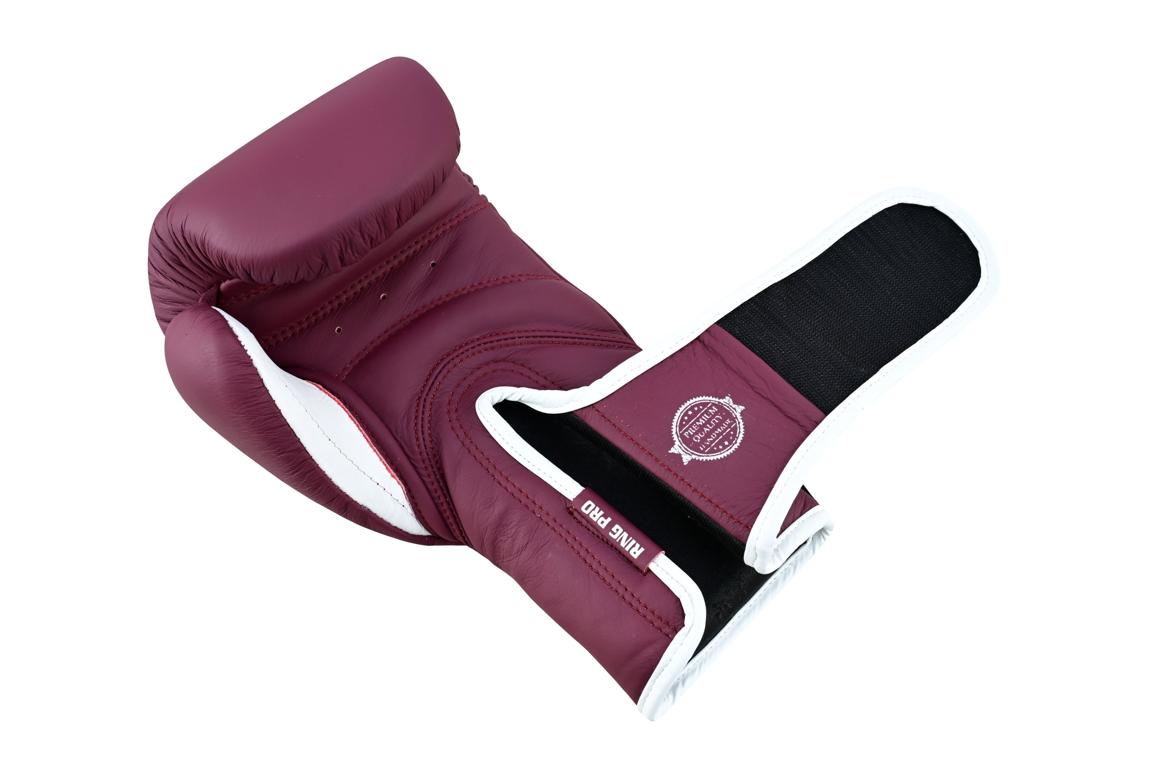 Ring Pro Sports Smash Series Boxing Glove Made of Matte Cowhide Leather for Boxing & MMA - Maroon 12 oz