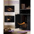 thumbnail image 4 of LAZZO 75” Arched Pantry Cabinet, Farmhouse Storage Cabinet with Built-In Power Strip, Anti-Tip Device and Open Shelves, Black, 4 of 8