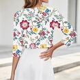 thumbnail image 7 of QSAWXQZ Women's Shrugs Cardigan Floral Print Open Front 3/4 Sleeve Crew Neck Summer Casual Boleros L, 7 of 7