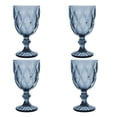 thumbnail image 1 of Copas de Vino Agua Vidrio Cristal Vintage 245 ml Vittori Juego 4 Piezas Color Azul Cobalto, 1 of 4