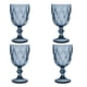 thumbnail image 1 of Copas de Vino Agua Vidrio Cristal Vintage 245 ml Vittori Juego 4 Piezas Color Azul Cobalto, 1 of 4