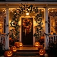 thumbnail image 4 of Cififendec Halloween Artificial Leaf Garland, 68.9", Dark Green Foliage Vine for Mantel Side Drape, Arch Frame Twining, Sideboard Border Embellishment, 4 of 5