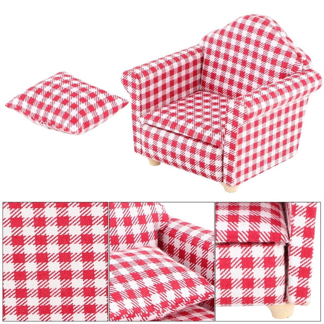 Parte De Sofá Individual Para Casa De Muñecas 1:12, Mini Sofá Individual Portátil, Sillón Con Almohada Para Muñecas, Accesorios Para Casa De Muñecas DIY