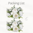 thumbnail image 3 of Blosmon Peonies Artificial Flowers 2 Pcs Vintage White Silk Peony Flowers Faux Floral Arrangements Bouquet for Wedding Party Home Decor, 3 of 8