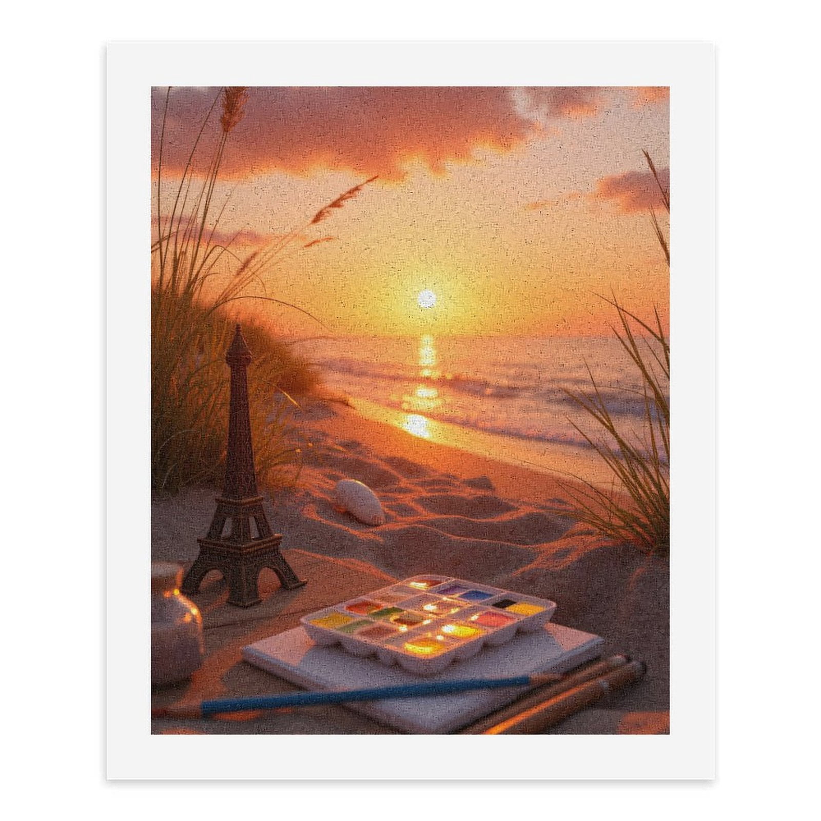 Paint By Numbers Kit for Adults Beginner - Sunset Beach Art Supplies Relaxation DIY Canvas Painting Kits for Adults, Frameless Paint By Number for Adults for Home Wall Decor 16x20 Inch