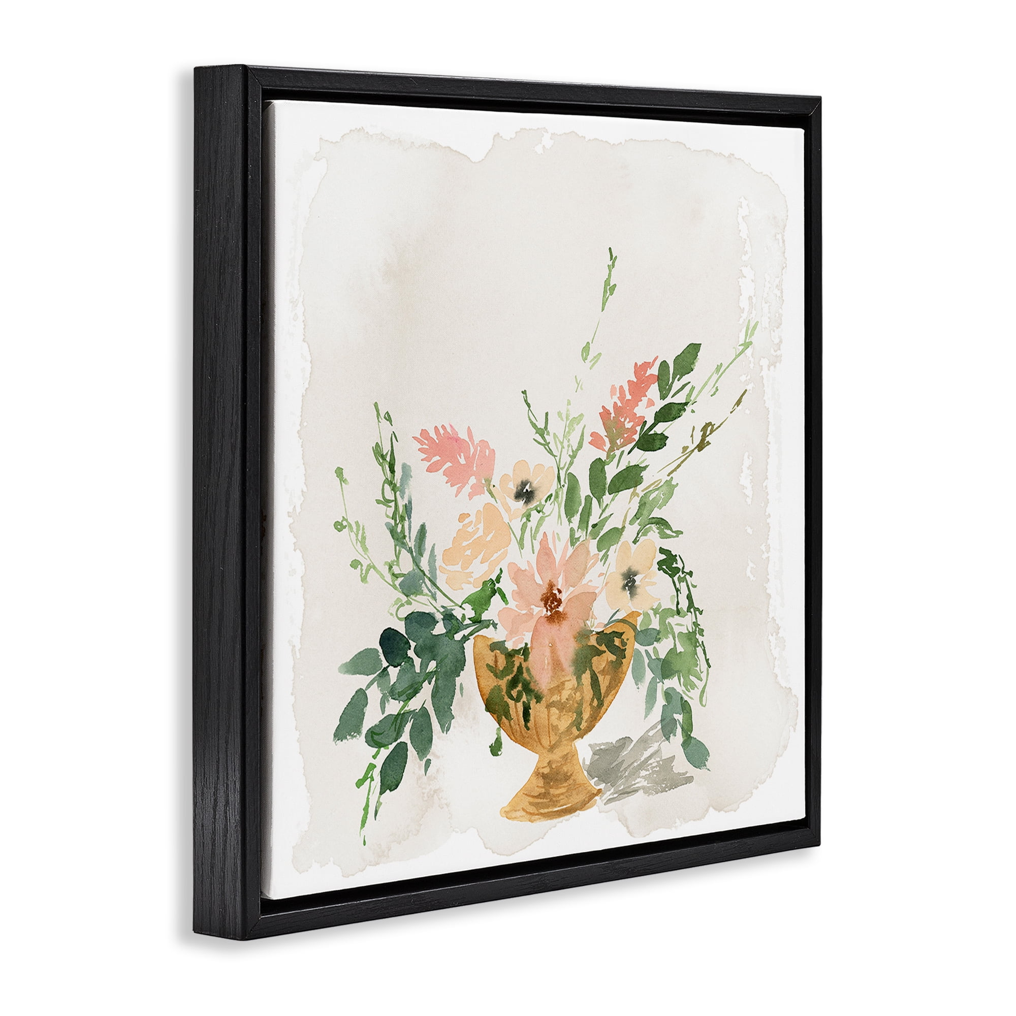 Stupell Industries Sunday's Best Florals Botanical & Floral Painting Black Floater Framed Art Print Wall Art, 25 x 25