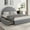 Grey-Full, variant on Twin/Full/ Queen Size Bed Frame with Storage Drawers, Upholstered Boucle Platform Bed with Round Headboard, Heavy Duty & Noise Free, No Box Spring Needed