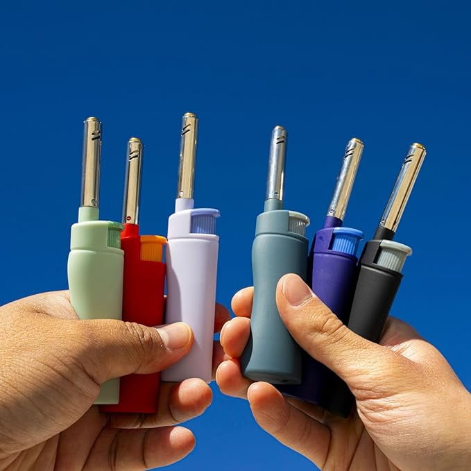 M-K Multipurpose Refillable Candle Lighter, Windproof Flame, Butane, NBR-12PC