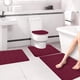 thumbnail image 3 of Juego de 4 alfombrillas de baño de espuma, suaves, absorbentes y antideslizantes, lavables a máquina y de secado rápido, para hogares y baños de invitados. Aestivo | Rojo | AESTIVO, 3 of 7